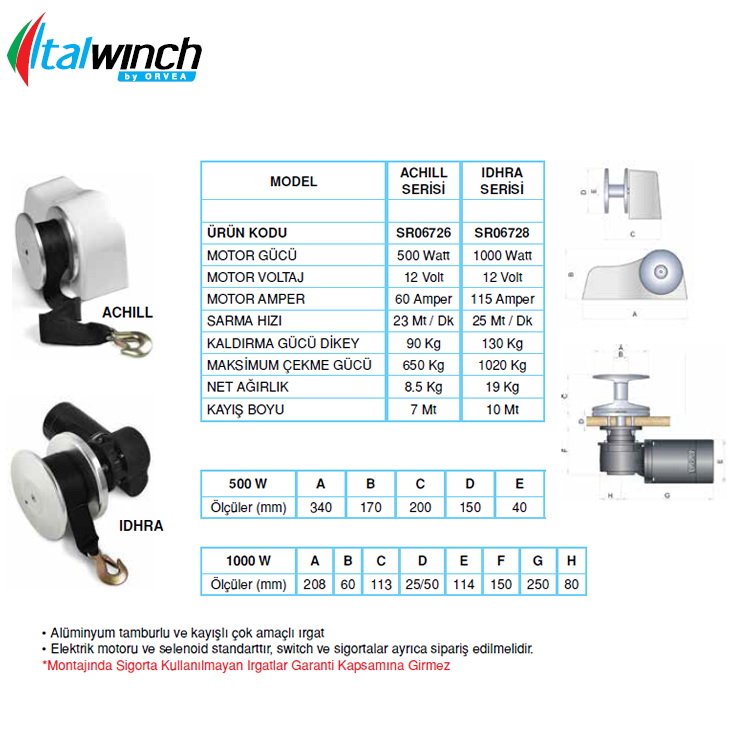 ACHILL KAYIŞLI IRGAT   500 W - 12 V