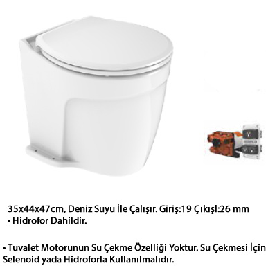 SEAFLO ELEKTRİKLİ LÜKS SESSİZ TUVALET 12 V