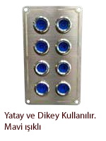 BFY 6'Lİ   KROM SWITCH PANEL MAVİ IŞIKLI