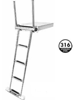 TELESKOPİK TUTAMAKLI KROM KUTULU MERDİVEN 4'LÜ KROM